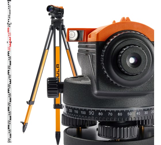 Комплект Оптический нивелир ACULA NIVEX E-38 (кратн.х38; точн.±1.0 мм/км;объектив 36 мм) + Геодезический штатив Geo 12-S (высота 99-173 см, фикс. ножек на винтах, алюминиевый нивелирный, площадка 125 мм, резьба 5/8) + Рейка TLS 3 (3м) LA00171 1