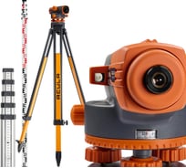 Высокоточный нивелир ACULA Профессиональный комплект, Hight-класса со светосильной оптикой NIVEX H-40 (кратн.х40; точн.±1.0 мм/км; объектив 42 мм)+ Штатив Geo 12-S (высота 99-173 см, фикс. ножек на винтах, резьба 5/8) +Рейка TLS 5 (5м) LA00187