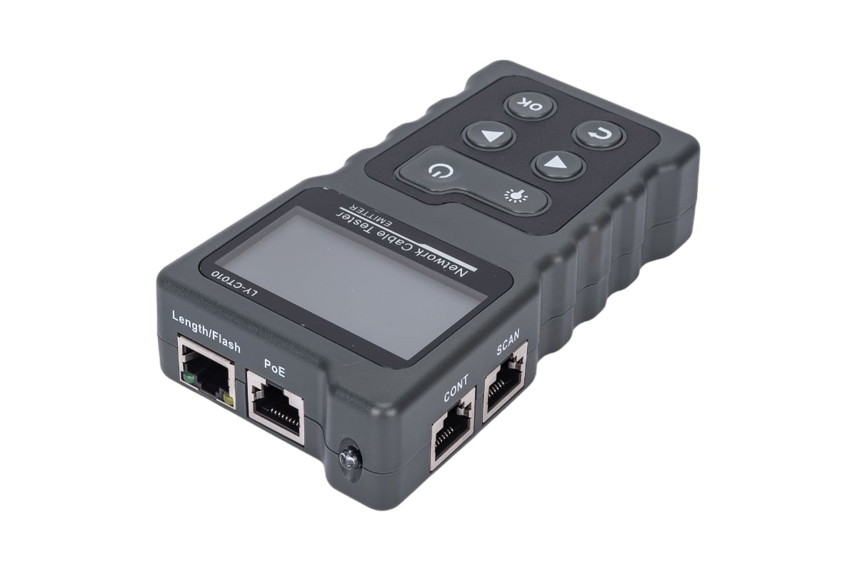 Сетевой тестер кабеля 5Bites UTP/FTP/STP RJ45, TEL RJ11/12, POE,  рефлектометр TDR LY-CT010