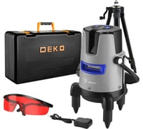 Лазерный самовыравнивающийся уровень DEKO в кейсе DKLL02RB PRO SET 2 PREMIUM со штативом 1 м (2 линии, красный луч) 065-0102-1 20359978