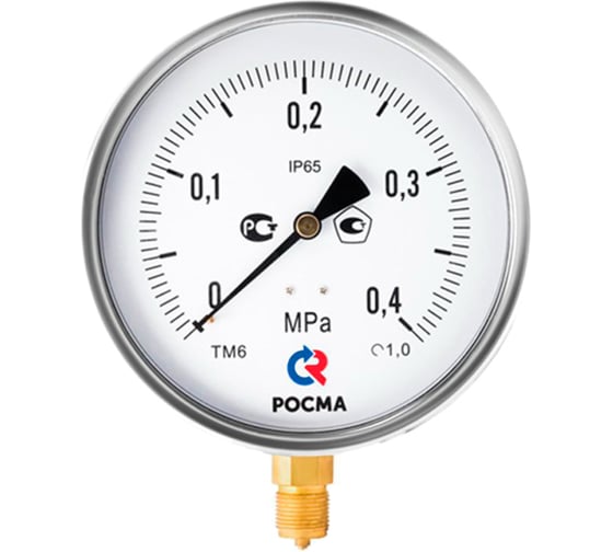 Манометр Росма ТМ-620Р.00 радиальный (0-1.6МПа) G1/2 1, ДК150мм, виброустойчивый, сухой D070-03871
