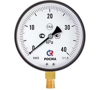 Манометр РОСМА КМ-31Р радиальный (0-10кПа) М20х1.5 1.5, ДК150мм D070-06561