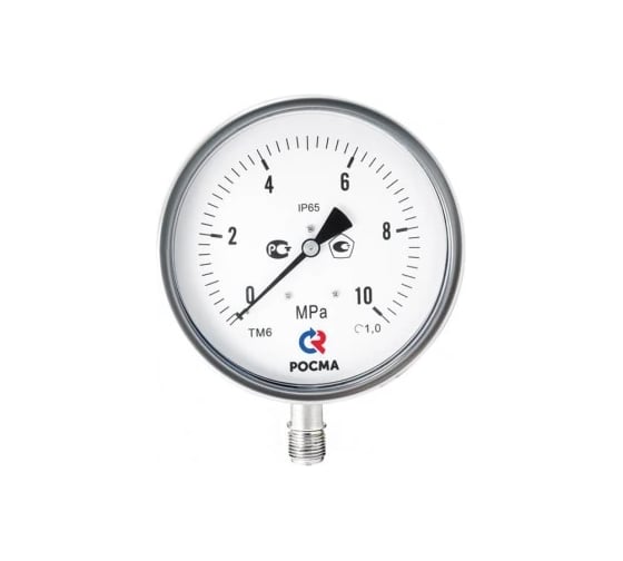 Манометр РОСМА ТМ-621Р радиальный (0-4МПа) G1/2 1.0, ДК150мм, виброустойчивый, коррозионностойкий, сухой D240-00716