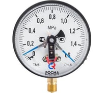 Манометр РОСМА ТМ-610Р.05 радиальный (0-1.6МПа) М20х1.5 IP54 1.5, ДК150мм, с ЭКТ тип V, с DIN-разъемом D070-01569