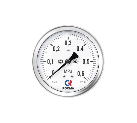 Манометр РОСМА ТМ-521ТЭ эксцентрическое присоединение (0-100МПа) G1/2 1.0, ДК100мм, виброустойчивый, коррозионностойкий, сухой D240-00705