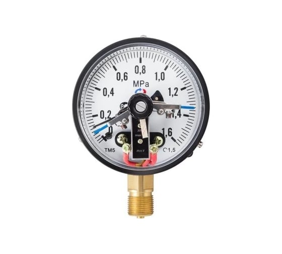 Манометр РОСМА ТМ-510Р.05 радиальный (0-0.16МПа) G1/2 IP54 1.5, ДК100мм, с ЭКТ тип V, с DIN-разъемом D070-01558