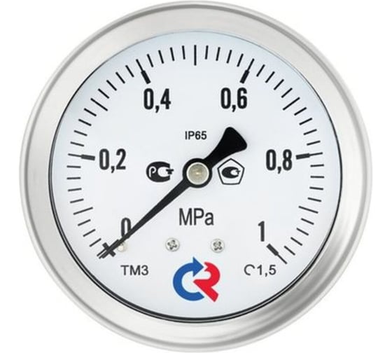 Манометр РОСМА ТМ-321Т осевой (0-1МПа) G1/4 1.5, ДК63мм, виброустойчивый, коррозионностойкий, сухой D240-00636