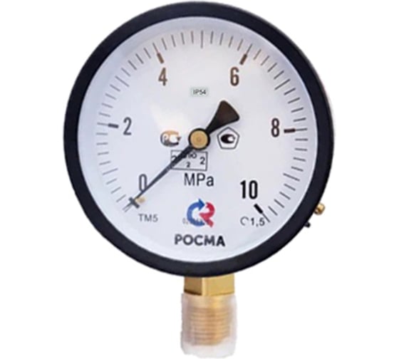 Манометр РОСМА ТМ-510Р.00 радиальный (0-10МПа) М20х1.5 IP54 1.5, ДК100мм D070-04560