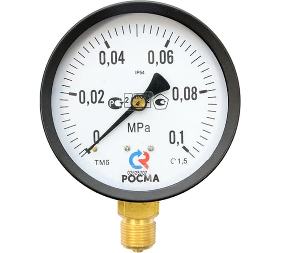 Манометр РОСМА ТМ-610Р.00 радиальный (0-0.1МПа) М20х1.5 IP54 1.5, ДК150мм D270-08568