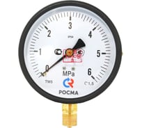 Манометр РОСМА ТМ-510Р.00 радиальный (0-6МПа) М20х1.5 IP54 1.5, ДК100мм D070-04559