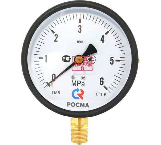 Манометр РОСМА ТМ-510Р.00 радиальный (0-6МПа) М20х1.5 IP54 1.5, ДК100мм D070-04559