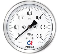 Манометр РОСМА ТМ-521ТЭ эксцентрическое присоединение (0-0.6МПа) М20х1.5 1.0, ДК100мм, виброустойчивый, коррозионностойкий, сухой D240-00778
