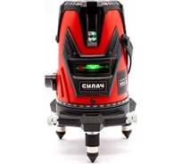 Уровень лазерный СИЛАЧ 5 линий зеленые, кейс, самовыр. 3-5 сек. УЛЗ-5П (1/10) 026338