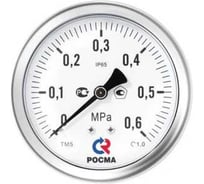 Манометр РОСМА ТМ-521ТЭ эксцентрическое присоединение (0-1МПа) G1/2 1.0, ДК100мм, виброустойчивый, коррозионностойкий, сухой D240-00687