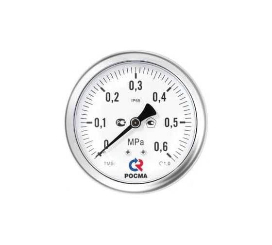 Манометр РОСМА ТМ-521ТЭ эксцентрическое присоединение (0-1МПа) G1/2 1.0, ДК100мм, виброустойчивый, коррозионностойкий, сухой D240-00687
