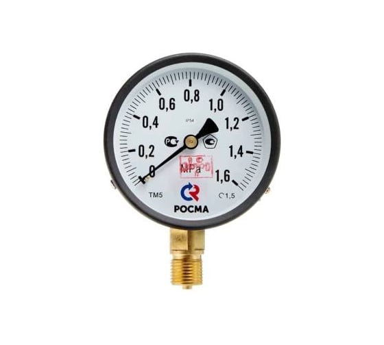 Манометр Росма ТМ-510Р.00 IP54 (0-1.6МПа) G1/2 1.5 специального исполнения, 100мм, радиальный D070-07783