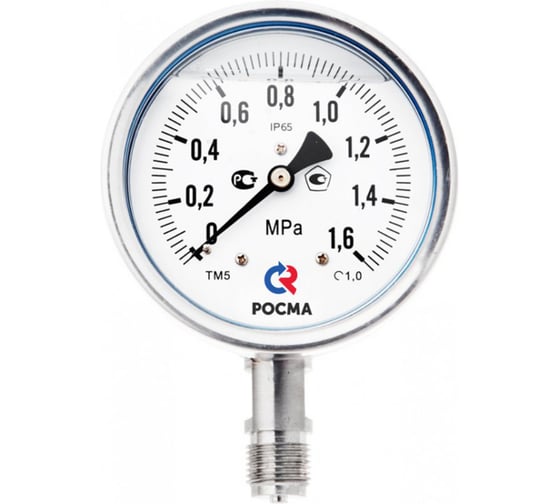 Мановакуумметр Росма ТМВ-321Р радиальный (-0.1-0.3МПа) 1.5, ДК63мм, виброустойчивый, коррозионностойкий, сухой D070-03509