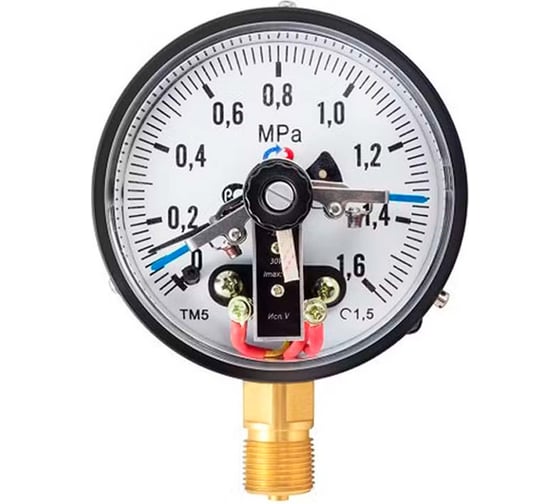 Мановакуумметр Росма ТМВ-510Р.05 ТМВ-510Р радиальный (-0.1-0.5МПа) 1.5, ДК100мм, с ЭКТ тип V, общетехнический D070-02585