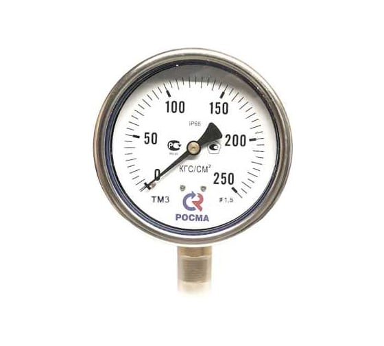 Манометр Росма радиальный ТМ-320Р.00 (0-4кгс/см2) M12x1.5 2.5 виброустойчивый 63мм, хром D070-03700