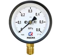 Манометр РОСМА ТМ-610Р.00, радиальный (0-0,6 МПа), М20х1,5, IP54, класс 1,5, диаметр корпуса 150 мм D270-08572
