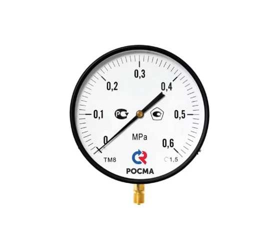 Манометр Росма ТМ-810Р.00 радиальный (0-16кгс/см2) М20х1.5 1.5, ДК250мм D070-01641