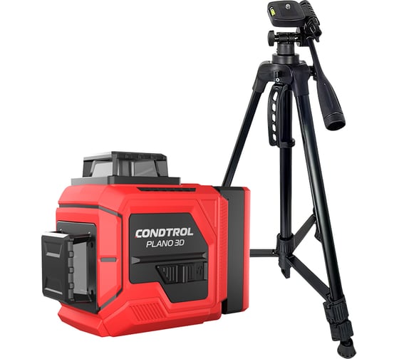 Лазерный нивелир Condtrol PLANO 3D + Штатив H140 с элевационной головкой (1/4) 1-2-358