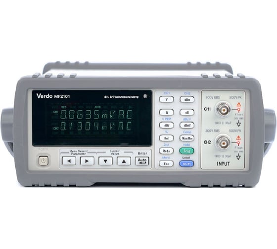 ВЧ-милливольтметр 2-канальный VERDO MF2101 50 мкВ-300В, 5 Гц-3 МГц, двойной VFD дисплей с поверкой MF210100-СП