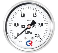 Манометр РОСМА ТМ-520Т.00, осевой (0-40 МПа), G1/2, класс 1, диаметр корпуса 100 мм, виброустойчивый, сухой D070-03863