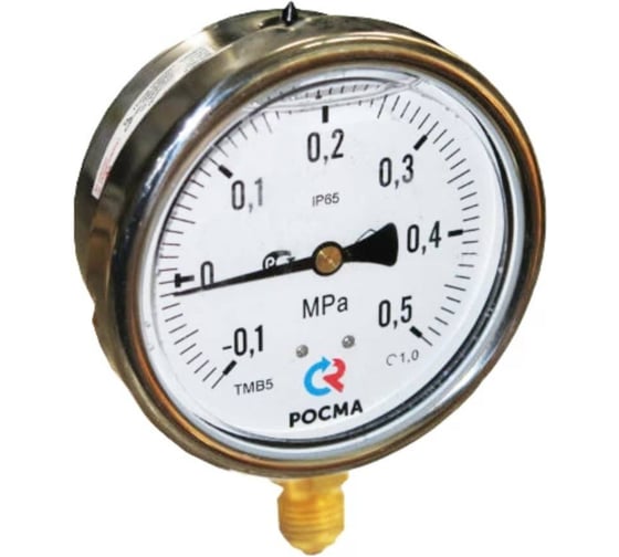 Мановакуумметр Росма ТМВ-520Р.00 ТМВ-520Р радиальный (-0.1-0.3МПа) 1, ДК100мм, виброустойчивый D240-00996