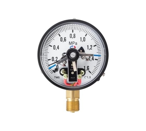 Манометр Росма ТМ-510Р.05 (0-1МПа) G1/2 1.5 IP54 100мм, радиальный, ЭКТ V, с DIN-разъемом D070-01555