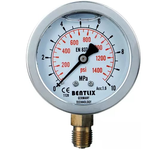 Манометр гидравлический Garwin 0-100 атм 63 мм G1/4 глицериновый для наборов серии A85 A85650-100