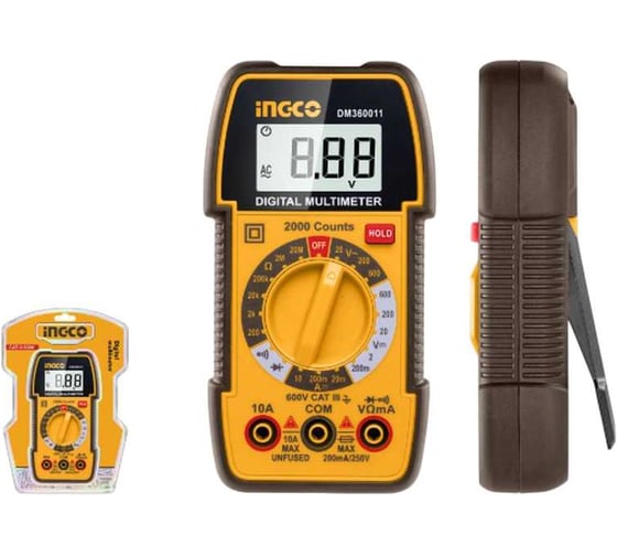 Мультиметр цифровой INGCO 600 В (20/40) INDUSTRIAL  шт DM360011