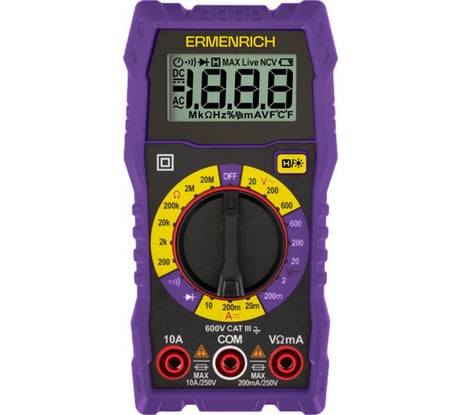 Цифровой мультиметр Ermenrich Zing TC07, фиолетовый 86327