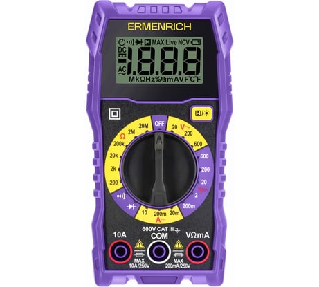 Цифровой мультиметр Ermenrich Zing TC07, фиолетовый 86327