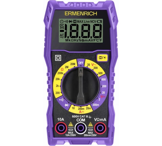 Цифровой мультиметр Ermenrich Zing TC07, фиолетовый 86327