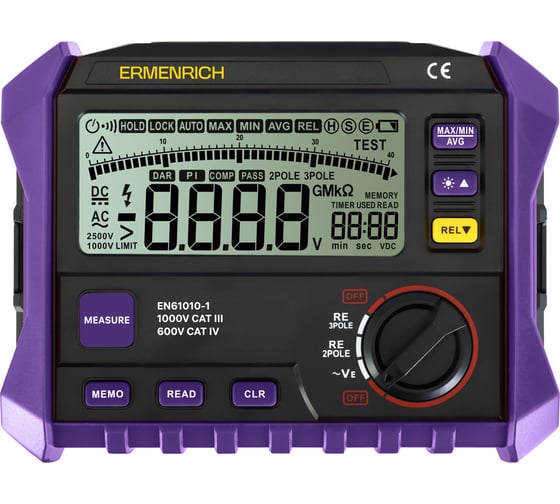 Тестер заземления Ermenrich Ping ET60, фиолетовый 86319