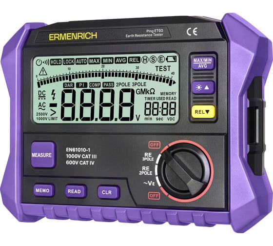 Тестер заземления Ermenrich Ping ET60, фиолетовый 86319 1