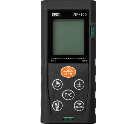 Лазерная рулетка TDM ELECTRIC ЛР-100 дальность 100 м, точность 2 мм, подсветка, IP54, 2хAAA, “Алмаз” SQ1018-0203
