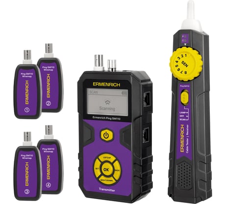 Тестер кабельных линий Ping SM110, фиолетовый Ermenrich 86254