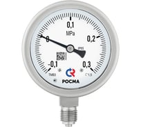 Манометр коррозионностойкий виброустойчивый РОСМА 100мм, ТМ-521Р, диапазон 0-6MPa 00000013238
