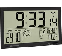 Метеостанция Bresser MyTime Jumbo LCD, настенные часы, черная 74646