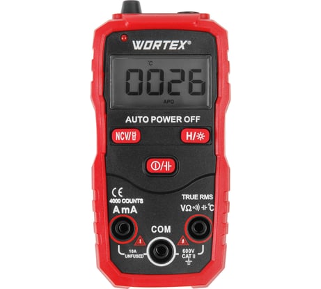 Мультиметр цифровой WORTEX AM 1009 (2323168) ЦИ-2825090100