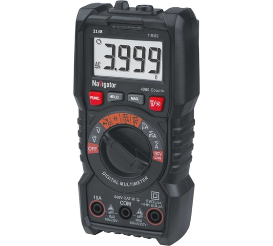 Мультиметр Navigator 95 766 NMT-Mm-113B, True RMS, Авто выбор значений 95766