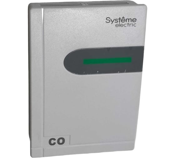 Датчик CO для гаражей Systeme Electric 100PPM 4…20мА(3-пров)/0…10В цв.индикатор ~18…30В/⎓18…30В IP30 SGCMP