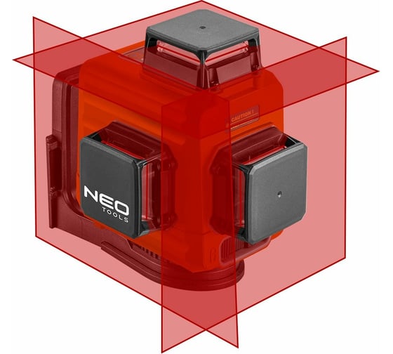 Лазерный уровень 3D NEO Tools, 15 м, красный, самовыравнивание 4, магнитный держатель, кейс 75-104