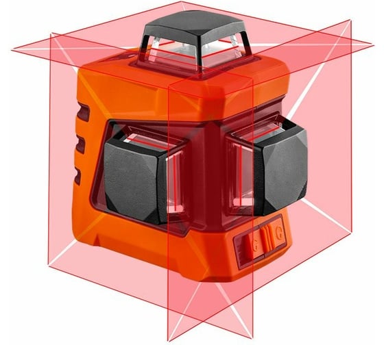 Лазерный уровень 3D NEO Tools, 15 м, красный, самовыравнивание 4, магнитный держатель, чехол 75-103