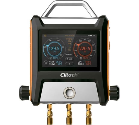 Цифровой манометрический коллектор с трёх-ходовым блоком клапанов Elitech MS2000
