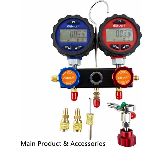 Манометрический коллектор DMG3 и течеискатель TROTEC WJL6000S Elitech комплект DMG3WJL6000S