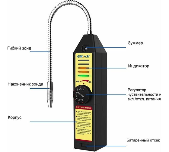 Комплект Цифровой манометр SMG1L и течеискатель WJL6000L Elitech SMG1LWJL