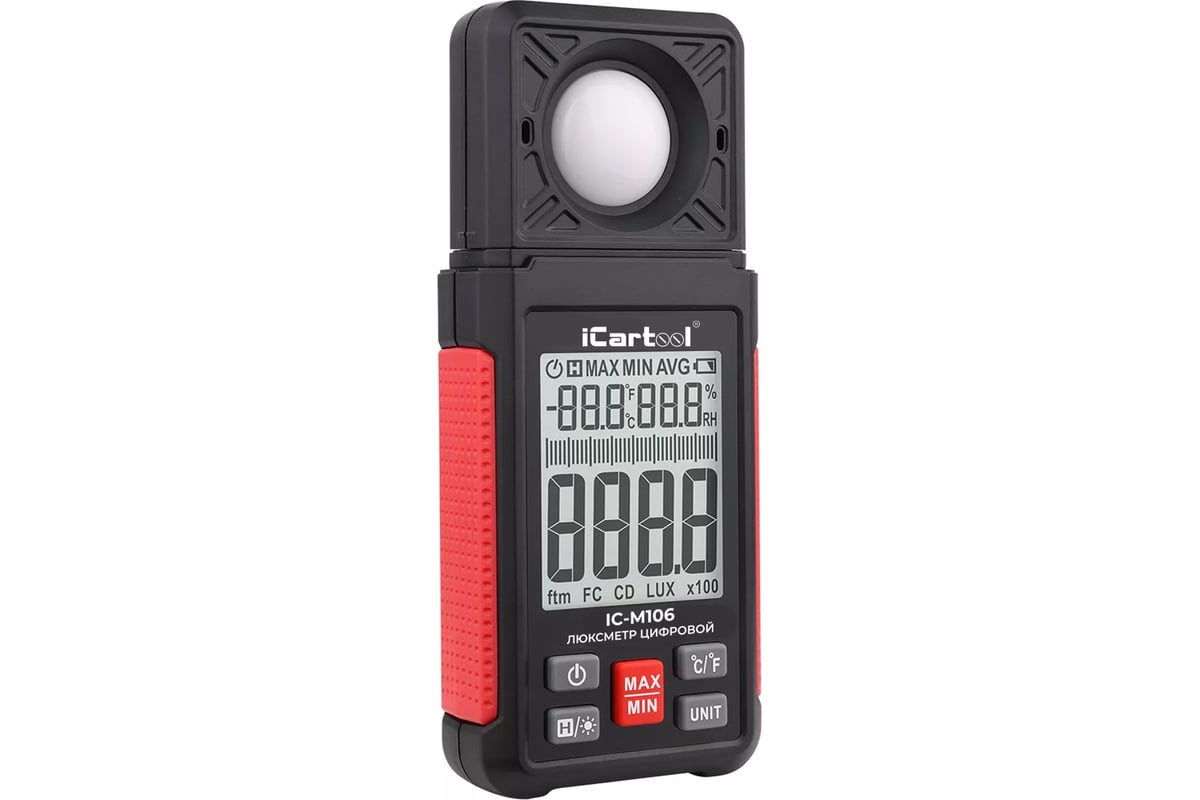 Цифровой люксметр с гигрометром iCarTool 0-100 000 люкс IC-M106 ...